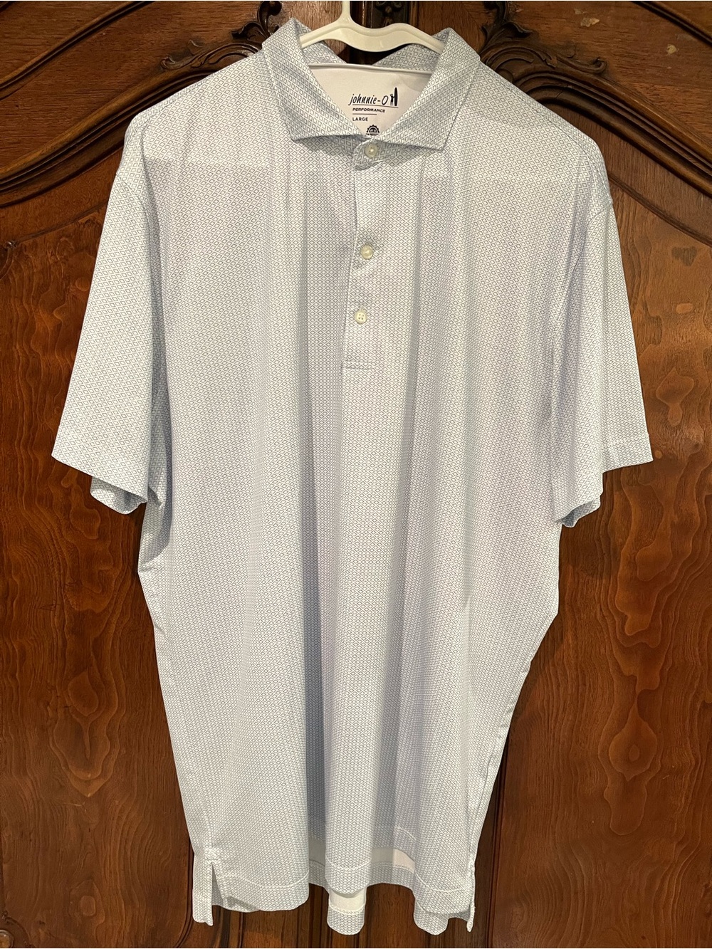 johnnie-O Light Blue Micro-Pattern Performance Polo